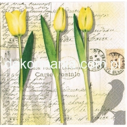 Serwetka  -2385-  , tulipany żółte